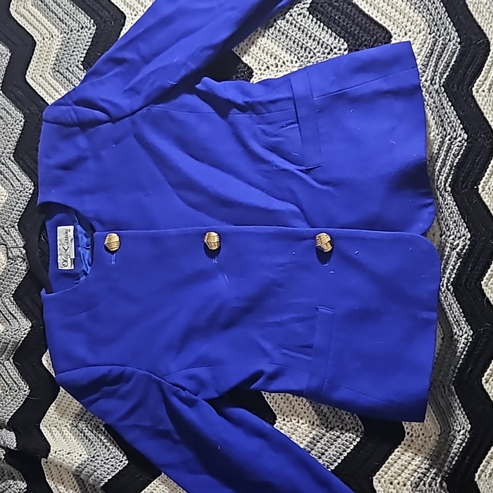 Vintage Ole Cassini blazer size 14 royal blue